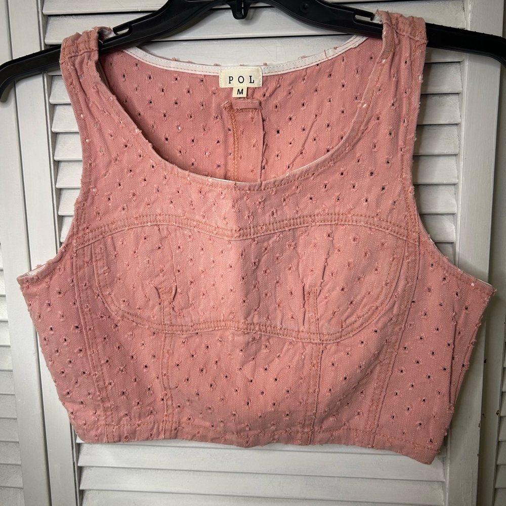 POL Pink Sleeveless Women's Top Size‎ Medium